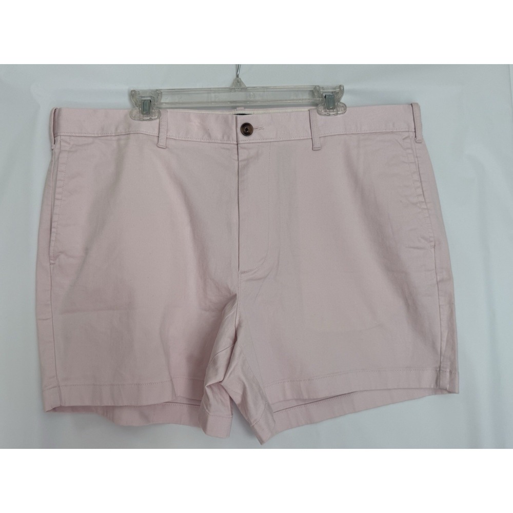 New J.CREW Cotton Stretch Flex Flat Front Chino Shorts Men Size 40 Light Pink 5"